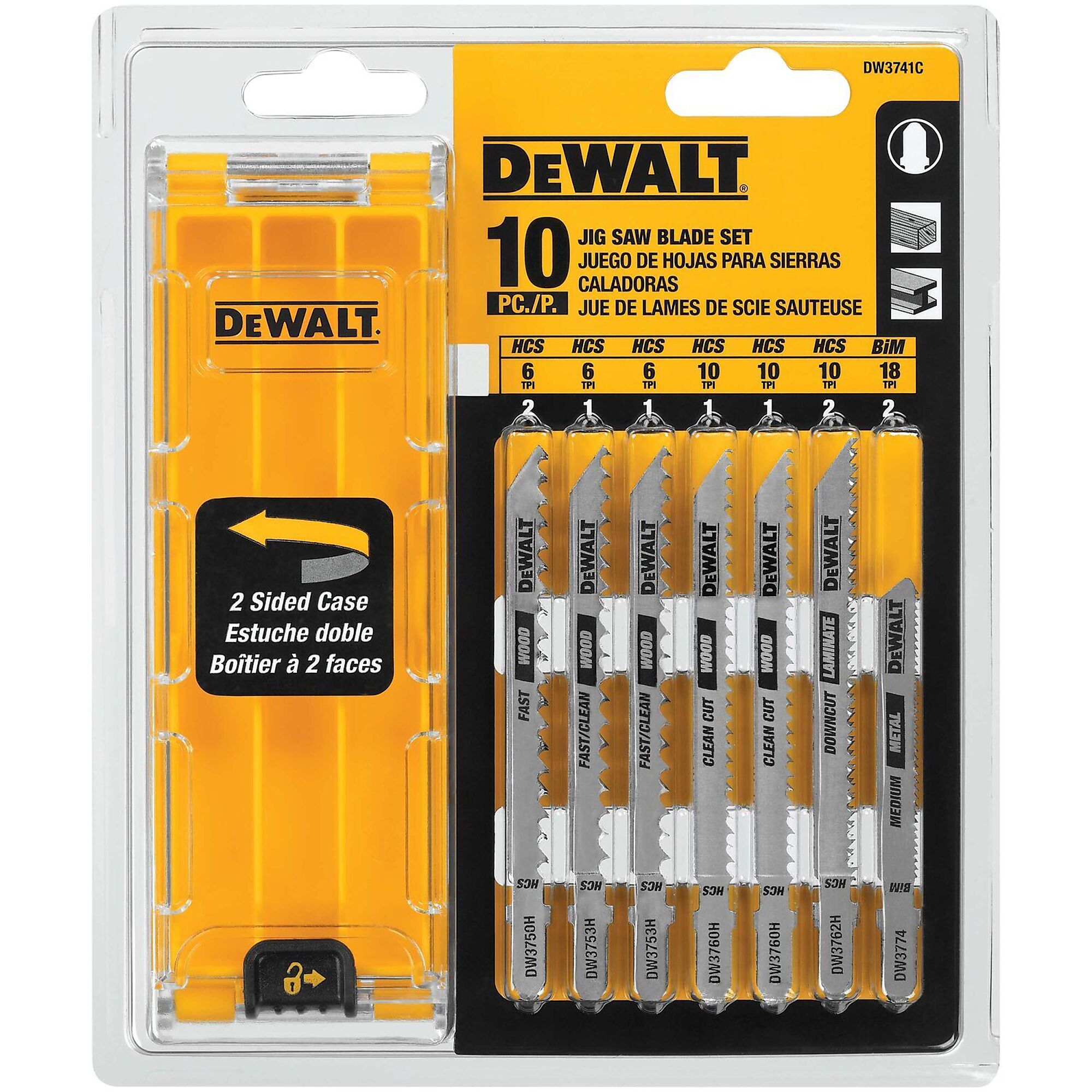 DEWALT T-Shank Jig Saw Blade Set, 10-Pc., Model# DW3741C
